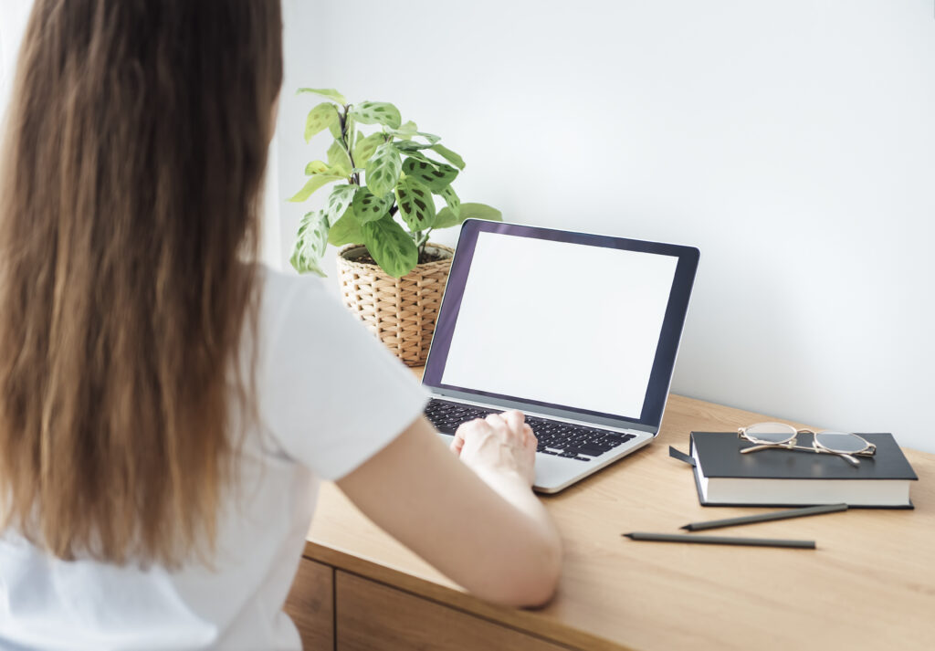 person working on social media