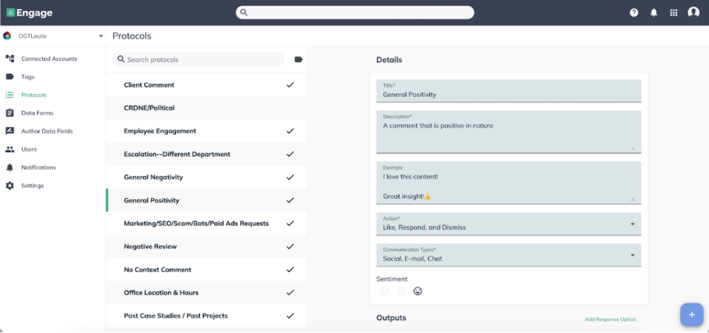 DGTL Engage protocols